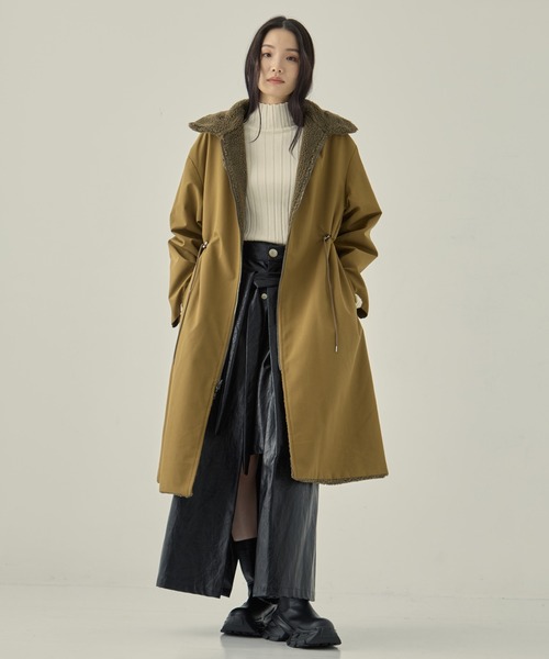 VACHEMENT/ヴァシュモン】リサイクルシェルタフタ×ボア(ロング