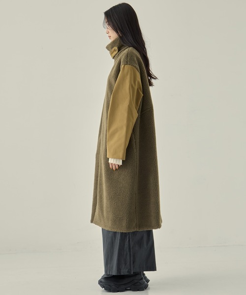 vachement アウター VACHEMENT/ヴァシュモン】リサイクルシェルタフタ×ボア(ロング