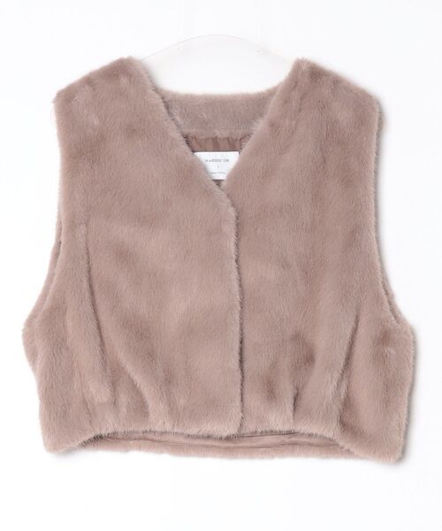 MARIED'OR/マリードール】上質ミンク調Vネックバルーンファーベスト
