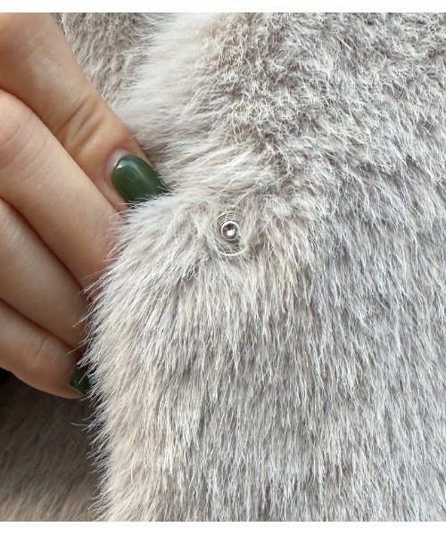 MARIED'OR/マリードール】上質ミンク調Vネックバルーンファーベスト