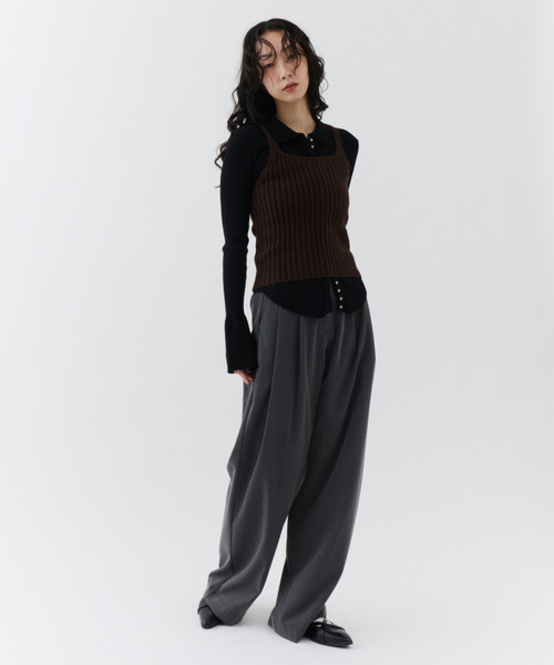 NUJOH(ヌゾ)の「Volume Sleeve Knit Top / ボリュームスリーブニットトップ(カーディガン/ボレロ・レディース・ベージュ/ブラック/チャコールグレー・FREE)」の11枚目の写真