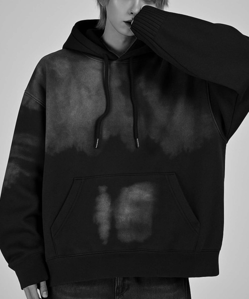 MONOCHROME】 Gradient Fleece Pullover Hoodie / グラデーション