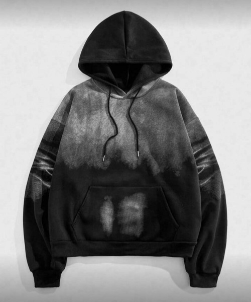 MONOCHROME】 Gradient Fleece Pullover Hoodie / グラデーション