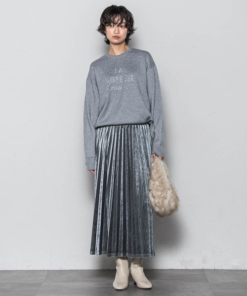 MAYSON GREY(メイソングレイ)の「【WEB限定】ストレッチベロアプリーツスカート≪手洗い可能≫(スカート・レディース・チャコールグレー/ブラック/ブラウン・M)」の7枚目の写真