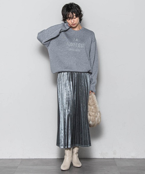 MAYSON GREY(メイソングレイ)の「【WEB限定】ストレッチベロアプリーツスカート≪手洗い可能≫(スカート・レディース・チャコールグレー/ブラック/ブラウン・M)」の8枚目の写真