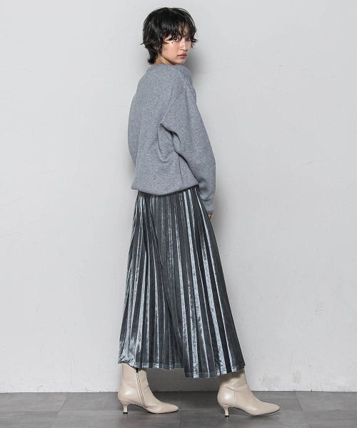 MAYSON GREY(メイソングレイ)の「【WEB限定】ストレッチベロアプリーツスカート≪手洗い可能≫(スカート・レディース・チャコールグレー/ブラック/ブラウン・M)」の10枚目の写真