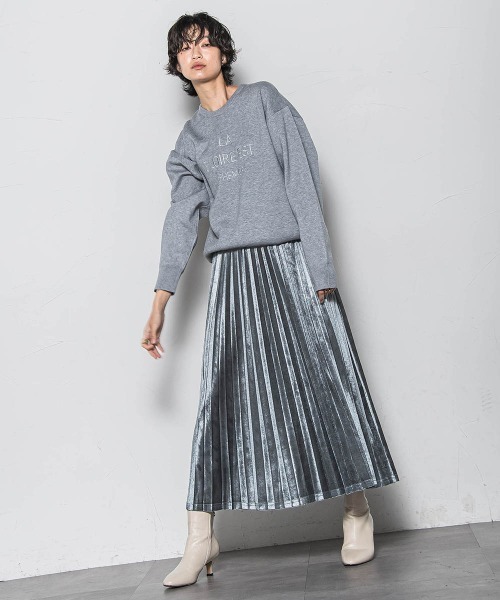 MAYSON GREY(メイソングレイ)の「【WEB限定】ストレッチベロアプリーツスカート≪手洗い可能≫(スカート・レディース・チャコールグレー/ブラック/ブラウン・M)」の11枚目の写真