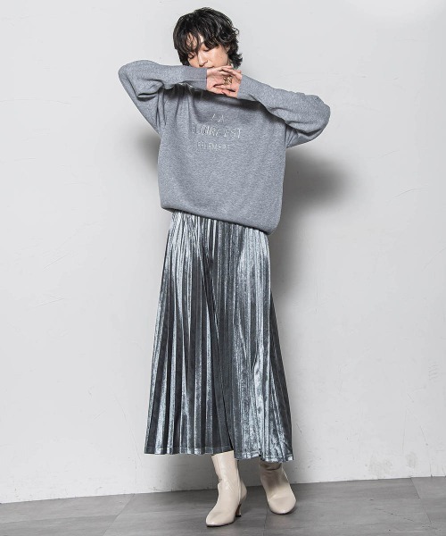 MAYSON GREY(メイソングレイ)の「【WEB限定】ストレッチベロアプリーツスカート≪手洗い可能≫(スカート・レディース・チャコールグレー/ブラック/ブラウン・M)」の12枚目の写真