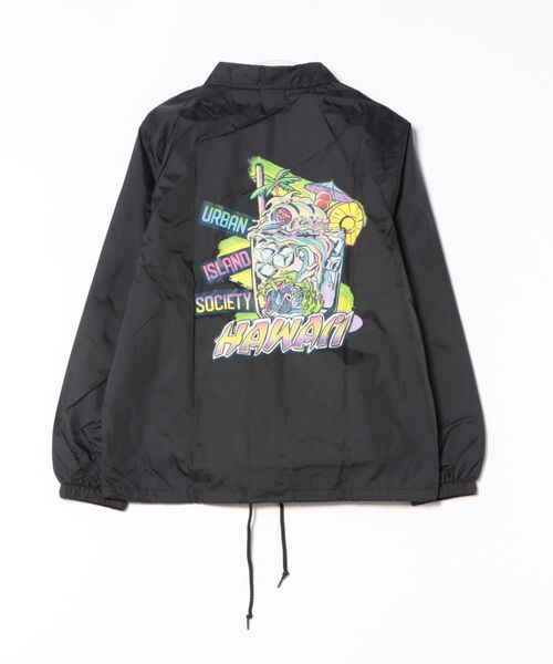 URBAN ISLAND SOCIETY（アーバンアイランドソサエティ）の「【URBAN ISLAND SOCIETY/アーバンアイランドソサエティ】UIS MAI TAI COACH JACKET/コーチジャケット ハワイアン グラフィック ストリート（ナイロンジャケット・メンズ・ブラック・SMALL/MEDIUM/LARGE/X-LARGE）」の2枚目の写真