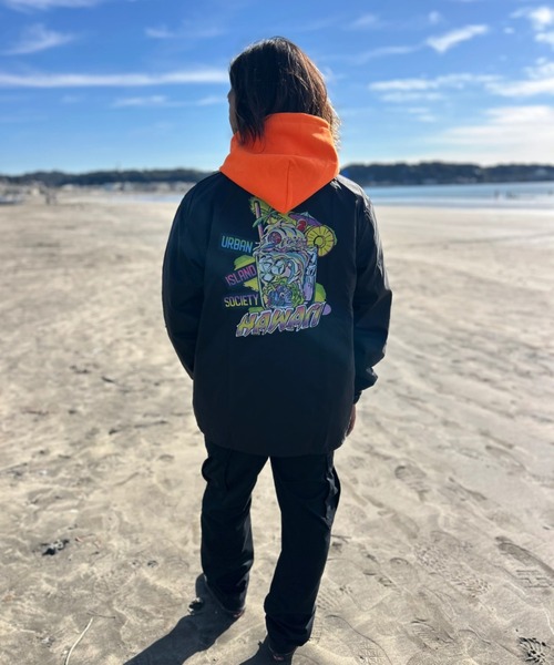 URBAN ISLAND SOCIETY（アーバンアイランドソサエティ）の「【URBAN ISLAND SOCIETY/アーバンアイランドソサエティ】UIS MAI TAI COACH JACKET/コーチジャケット ハワイアン グラフィック ストリート（ナイロンジャケット・メンズ・ブラック・SMALL/MEDIUM/LARGE/X-LARGE）」の5枚目の写真