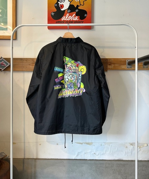 URBAN ISLAND SOCIETY（アーバンアイランドソサエティ）の「【URBAN ISLAND SOCIETY/アーバンアイランドソサエティ】UIS MAI TAI COACH JACKET/コーチジャケット ハワイアン グラフィック ストリート（ナイロンジャケット・メンズ・ブラック・SMALL/MEDIUM/LARGE/X-LARGE）」の7枚目の写真