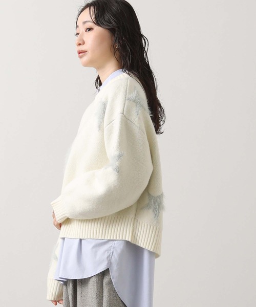 Gready Brilliant（グレディブリリアン）の「ファースタージャガードクルーネックニット（ニット/セーター・レディース・ホワイト×グレー/グレー系・FREE）」の19枚目の写真