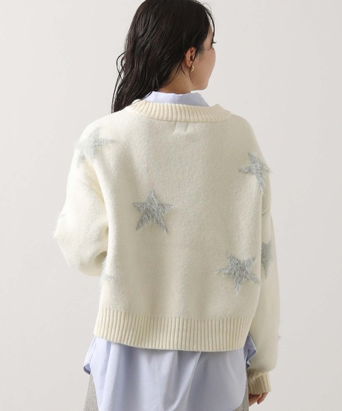 Gready Brilliant（グレディブリリアン）の「ファースタージャガードクルーネックニット（ニット/セーター・レディース・ホワイト×グレー/グレー系・FREE）」の20枚目の写真