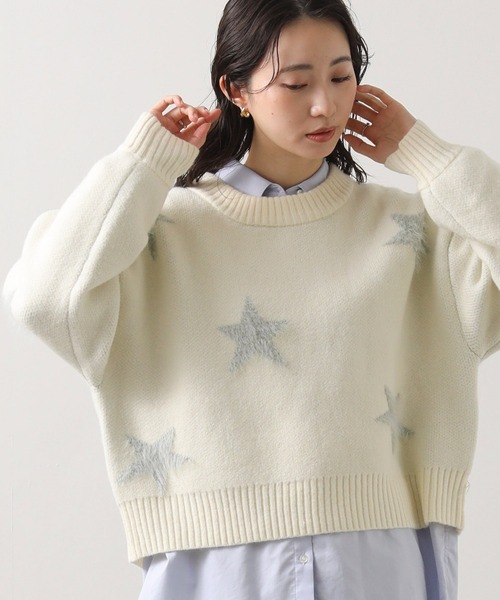 Gready Brilliant（グレディブリリアン）の「ファースタージャガードクルーネックニット（ニット/セーター・レディース・ホワイト×グレー/グレー系・FREE）」の22枚目の写真