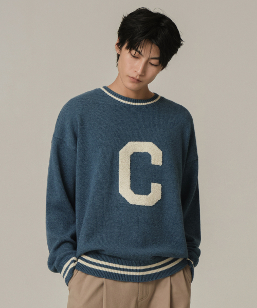 Big C logo crewneck knit — крупный логотипный вязаный свитер