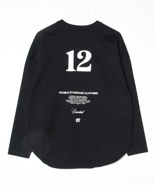 ESSENTIAL（エッセンシャル）の「ハイゲージ バックナンバーロンT（Tシャツ/カットソー・レディース・オフホワイト/ブラック/パープル・FREE）」の4枚目の写真