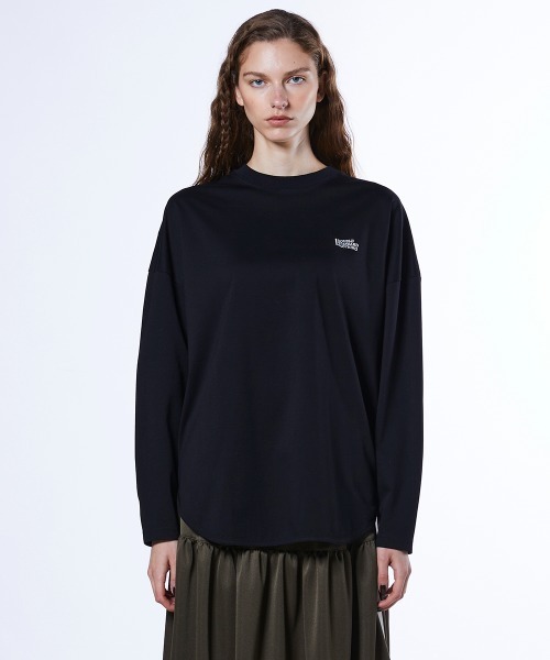 ESSENTIAL（エッセンシャル）の「ハイゲージ バックナンバーロンT（Tシャツ/カットソー・レディース・オフホワイト/ブラック/パープル・FREE）」の5枚目の写真