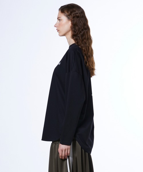 ESSENTIAL（エッセンシャル）の「ハイゲージ バックナンバーロンT（Tシャツ/カットソー・レディース・オフホワイト/ブラック/パープル・FREE）」の6枚目の写真