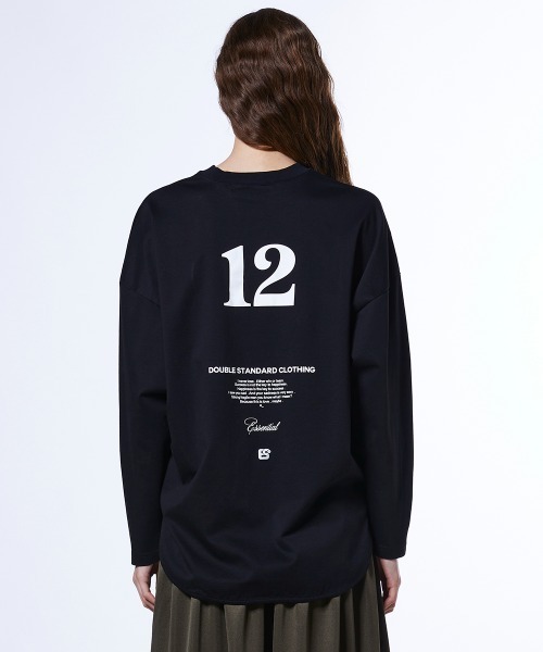 ESSENTIAL（エッセンシャル）の「ハイゲージ バックナンバーロンT（Tシャツ/カットソー・レディース・オフホワイト/ブラック/パープル・FREE）」の7枚目の写真