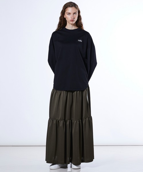 ESSENTIAL（エッセンシャル）の「ハイゲージ バックナンバーロンT（Tシャツ/カットソー・レディース・オフホワイト/ブラック/パープル・FREE）」の18枚目の写真