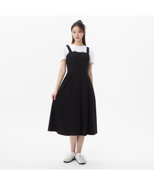 PLASTIC ISLAND(プラスティックアイランド)の「レース配色ビスチェワンピース PR2WO881(ワンピース・レディース・ブラック・SMALL/MEDIUM)」の1枚目の写真