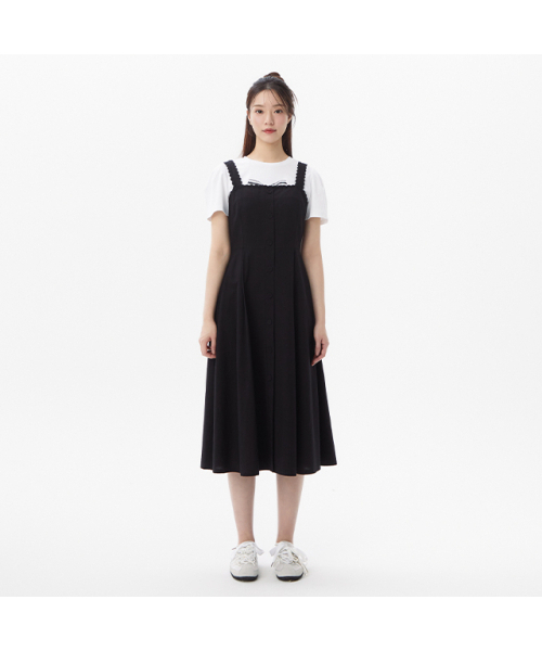 PLASTIC ISLAND(プラスティックアイランド)の「レース配色ビスチェワンピース PR2WO881(ワンピース・レディース・ブラック・SMALL/MEDIUM)」の2枚目の写真