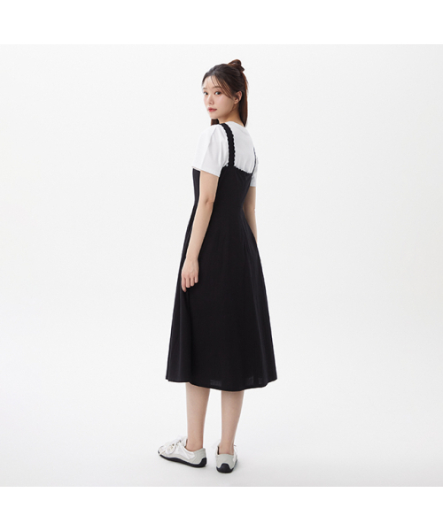 PLASTIC ISLAND(プラスティックアイランド)の「レース配色ビスチェワンピース PR2WO881(ワンピース・レディース・ブラック・SMALL/MEDIUM)」の5枚目の写真
