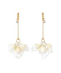 パール×クリアフラワーピアス