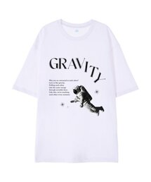 [オーバーサイズ]アストロナウト 13番手 綿 ラウンドネック 半袖Tシャツ_ホワイト