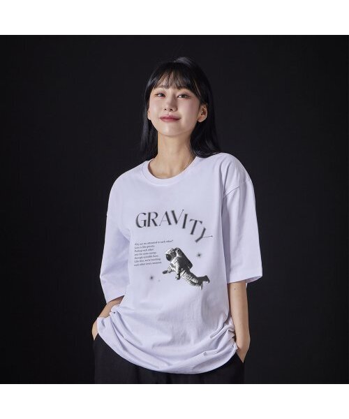 ASTRAL PROJECTION（アストラルプロジェクション）の「[オーバーサイズ]アストロナウト 13番手 綿 ラウンドネック 半袖Tシャツ_ホワイト（Tシャツ/カットソー・メンズ・その他・MEDIUM/LARGE/X-LARGE/XX-LARGE）」の2枚目の写真