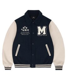 MOO（エムオーオー）の「ウールカラー バスティジャケット - ネイビー（スタジャン）」