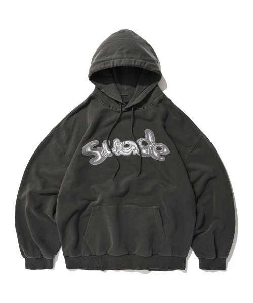 BALLOON SUADE LOGO HOODIE [PIGMENT BLACK]