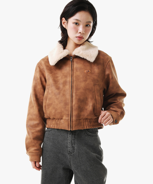 PIECEMAKER（ピースメーカー）の「[2TYPE] SUEDE MUSTANG PADDED BLOUSON (LIGHT BROWN)（ダウンジャケット/コート・レディース・その他・LARGE/SMALL/MEDIUM）」の2枚目の写真