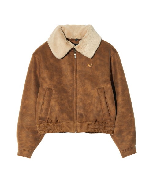 PIECEMAKER（ピースメーカー）の「[2TYPE] SUEDE MUSTANG PADDED BLOUSON (LIGHT BROWN)（ダウンジャケット/コート・レディース・その他・LARGE/SMALL/MEDIUM）」の3枚目の写真