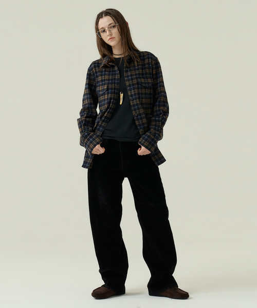 VOYONN(ボヨン)の「起毛ウールチェックアウターシャツ0166(シャツ/ブラウス・レディース・ブラウン系その他・MEDIUM/LARGE)」の4枚目の写真