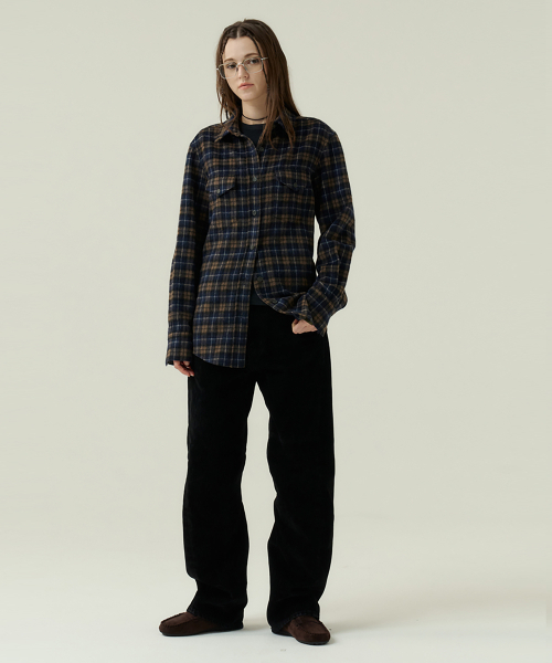 VOYONN(ボヨン)の「起毛ウールチェックアウターシャツ0166(シャツ/ブラウス・レディース・ブラウン系その他・MEDIUM/LARGE)」の5枚目の写真