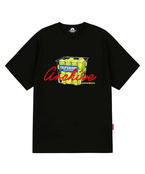 TRIPSHION(トリップション)の「TENNIS ARCHIVE Tシャツ - ブラック(Tシャツ/カットソー・メンズ・その他・LARGE/MEDIUM/X-LARGE)」の1枚目の写真