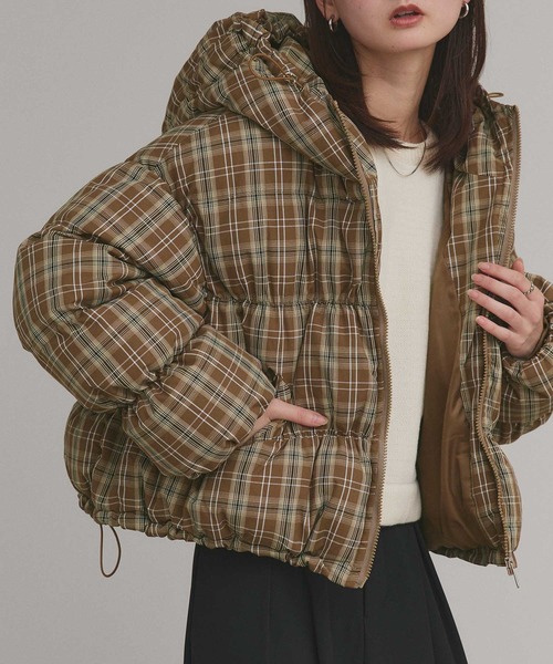 セール】チェック ダウンジャケット（ダウンジャケット/コート）｜ad