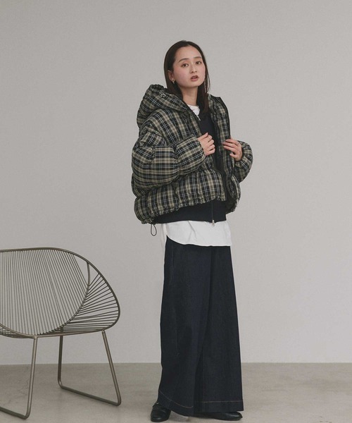 セール】チェック ダウンジャケット（ダウンジャケット/コート）｜ad