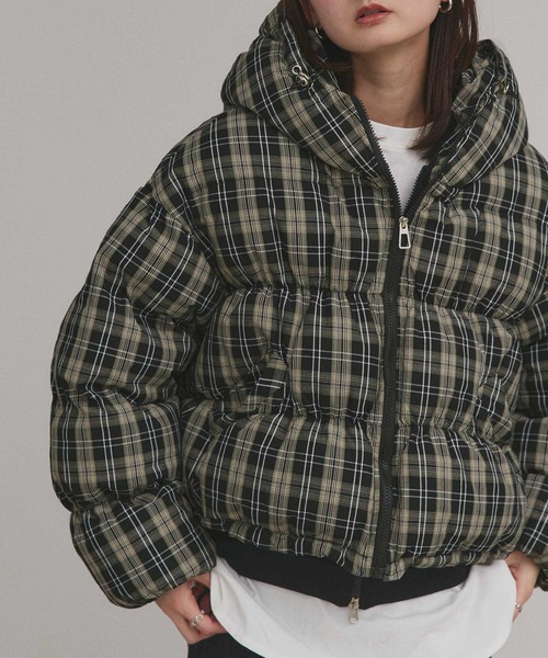 セール】チェック ダウンジャケット（ダウンジャケット/コート）｜ad