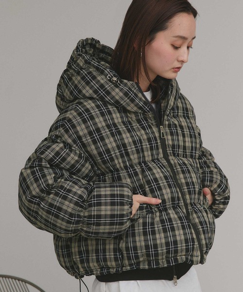 セール】チェック ダウンジャケット（ダウンジャケット/コート）｜ad