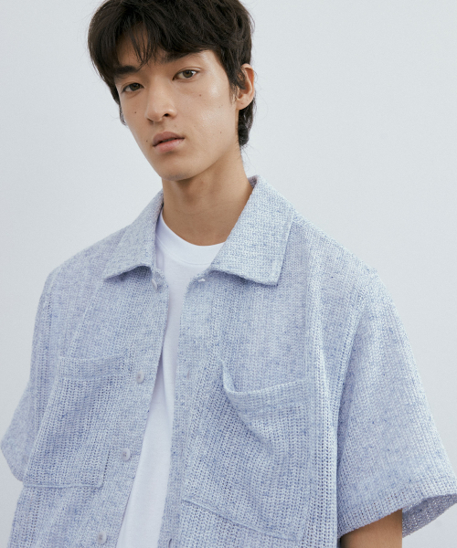 ENDOOR(エンドア)の「Needle crochet 1/2 shirt (blue bokashi)(シャツ/ブラウス・メンズ・その他・1/2)」の4枚目の写真