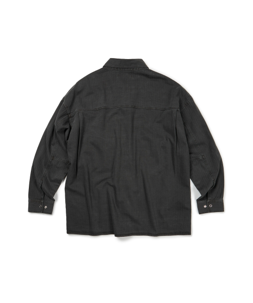ETCE（イーティーシーイー）の「(BASE) HERRINGBONE WASHED POCKET SHIRT (BLACK)（シャツ/ブラウス・メンズ・その他・X-LARGE/MEDIUM/LARGE）」の2枚目の写真