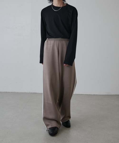 Lui's(ルイス)の「VISミラノリブ ワイドトラックパンツ(その他パンツ・メンズ・モカ/ブラック・S/M)」の8枚目の写真