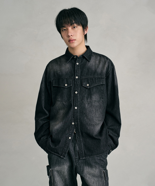 DECET(デケト)の「Denim Shirket DCSH006BlackA(シャツ/ブラウス・メンズ・その他・SMALL/MEDIUM)」の1枚目の写真