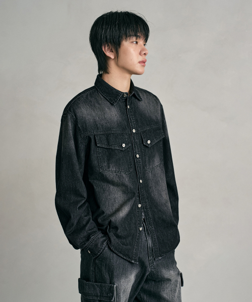 DECET(デケト)の「Denim Shirket DCSH006BlackA(シャツ/ブラウス・メンズ・その他・SMALL/MEDIUM)」の2枚目の写真