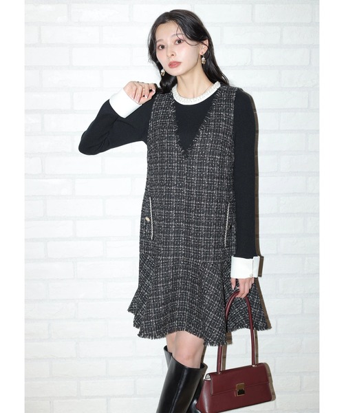 キラキラツイードジャンスカ（ワンピース）｜Apuweiser-riche