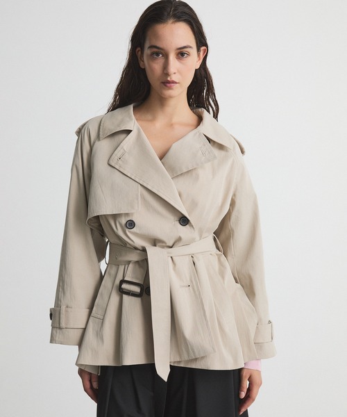 CITY TOKYO（シティトウキョウ）の「Short Trench Coat/ショートトレンチコート/トレンチジャケット（トレンチコート・レディース・ベージュ・FREE）」の7枚目の写真