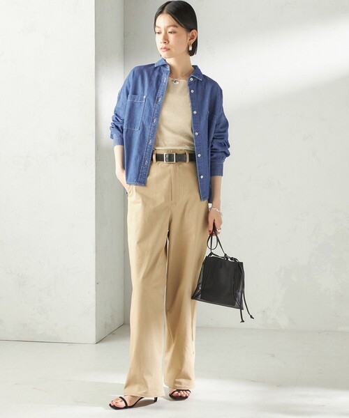 SHIPS(シップス)の「〈洗濯機可能〉ストレッチ チノ 硫化染め パンツ(チノパンツ・レディース・ベージュ・38/36)」の4枚目の写真