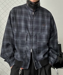 UNDERSTATEMENTs（アンダーステイトメント）の「【ユニセックス】ショート丈レザーカラーユーティリティ刺繍ブルゾン/セットアップ着用可（ブルゾン）」